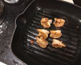 A picture of step 8 of Cajun grilled shrimp with loaded veggie Alfredo noodles.