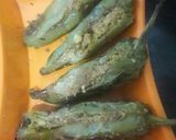A picture of step 3 of Rajasthani besan mirchi.