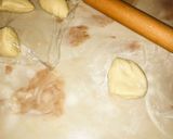 A picture of step 15 of Fateera with hotdog filling.