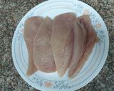 A picture of step 1 of Chicken Roulade with Spicy Peanut Sauce.