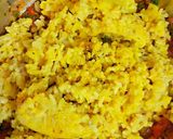 A picture of step 5 of Kathiyawadi Vaghareli Khichdi and Kadhi.