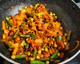 A picture of step 4 of Peri Peri Paneer Steak with Tossed Vegetables.