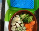 Foto del paso 1 de la receta: Bacalao a la plancha con verduras en lékué