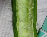 A picture of step 1 of Bitter gourd with egg.