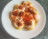 A picture of step 5 of Dahi vada (white udad dal).