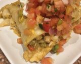 A picture of step 12 of Fajita green chile enchiladas.