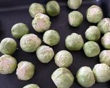 A picture of step 1 of Roasted Brussels sprouts.
