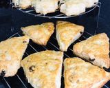 A picture of step 8 of Light Fluffy Raisin Milk scones.