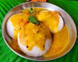 A picture of step 3 of Spice sambhar with soft idli.