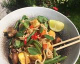 A picture of step 4 of Tofu and shiitake mushroom noodles.