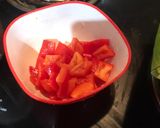 A picture of step 3 of Red Bell Peppers Dosa with Green Bell Peppers & Curd Chutney.