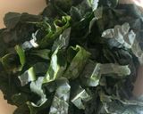A picture of step 1 of Asian Style Fried Greens.