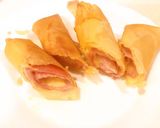 รูปขั้นตอนการทำที่ 2 ของ ปอเปี๊ยะแฮมชีส (Ham and cheese spring rolls)