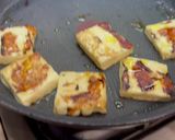 A picture of step 8 of Eggplant with haloumi, beetroot, tzatziki and yogurt flatbreads.