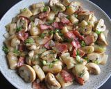 A picture of step 7 of Ukrainian Dumplings with Bacon & Mushrooms.