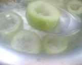 A picture of step 2 of Lauki rings with burfi.