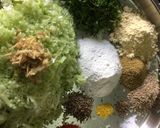 A picture of step 1 of Cabbage fritters or patta gobi vadi.