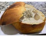 A picture of step 7 of Cream of chicken Mushroom soup.