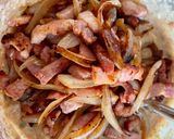 Une image de l'étape 5 de Gaufres salées de courgettes à la farine complète Omie, au chèvre et aux lardons fumés.