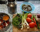 A picture of step 1 of Khandeshi spicy green brinjal Bharta.