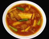 A picture of step 6 of Arvi Gosht.
