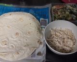 A picture of step 1 of Leftover chicken wrap.