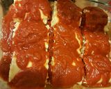 A picture of step 11 of Taisen's lasagna roll ups.