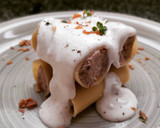 Foto del paso 11 de la receta: Canelones de pollo con salsa de gorgonzola y avellanas