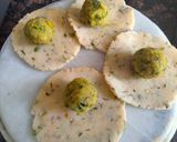 A picture of step 3 of Matar stuffed kachori made in Airfryer/Healthy recipe.