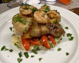 A picture of step 17 of Baked Garlic-Lime Chicken Drums and Shrimp.