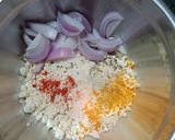 A picture of step 1 of Punjabi kadhi pakora thali.