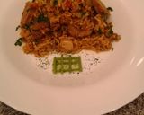 A picture of step 4 of Three-Meat Rice with Beef, Chicken, and Pork Sausage.