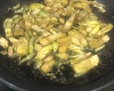 A picture of step 3 of Valencian Paella with Artichokes, Meatballs, and Brown Rice.