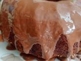 Marble cake  with chocolate icing