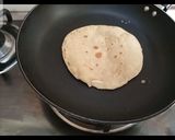 A picture of step 6 of Roti\Chapati \Phulka with liquid dough.