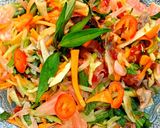 Hình bước làm 2 của món Gỏi bưởi hồng và thịt vịt