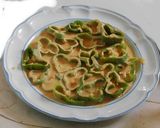 A picture of step 8 of Bajji (fritter) with stuffed Anaheim Chilies.