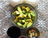 A picture of step 1 of An Avocado and Almond thick shake.