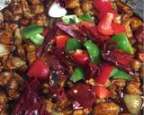 A picture of step 6 of Kung Pao Chicken.