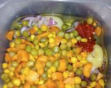 A picture of step 3 of Egg tofu with veggies (awarar kwai).