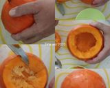 Foto langkah ke 1 dari resep Golden Pumpkin with Raisin Sticky Rice.