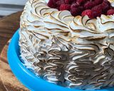 A picture of step 9 of Raspberry Tres Leches Cake.