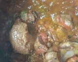 A picture of step 3 of Palak gosht.
