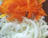 A picture of step 2 of Vegetarian enchiladas with coriander lime rice.