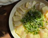 A picture of step 6 of Fall Scallop Crudo.