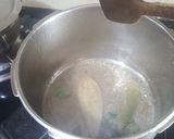 A picture of step 1 of Ringna vatana bateta ni khichdi and kadhi.