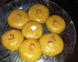 A picture of step 5 of Besan Halwa.