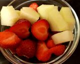 A picture of step 2 of Mixed Fruit, fresh Cream and Yogurt 😁.