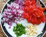 A picture of step 1 of Guvarfali Subji and Rice.
