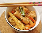 Foto del paso 7 de la receta: Pollo en salsa Teriyaki con Noodles de Arroz